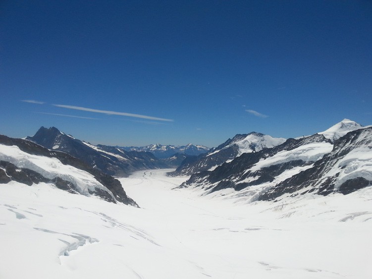 Uitzicht vanaf de Jungfrau op de Aletschgletsjer
